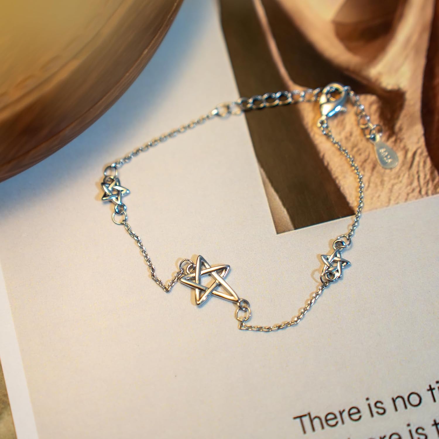 925 Sterling Silver Star Charm Bracelet for Women with Three Star Adjustable Y2K Link Bracelet for Celestial Jewelry - Image 7