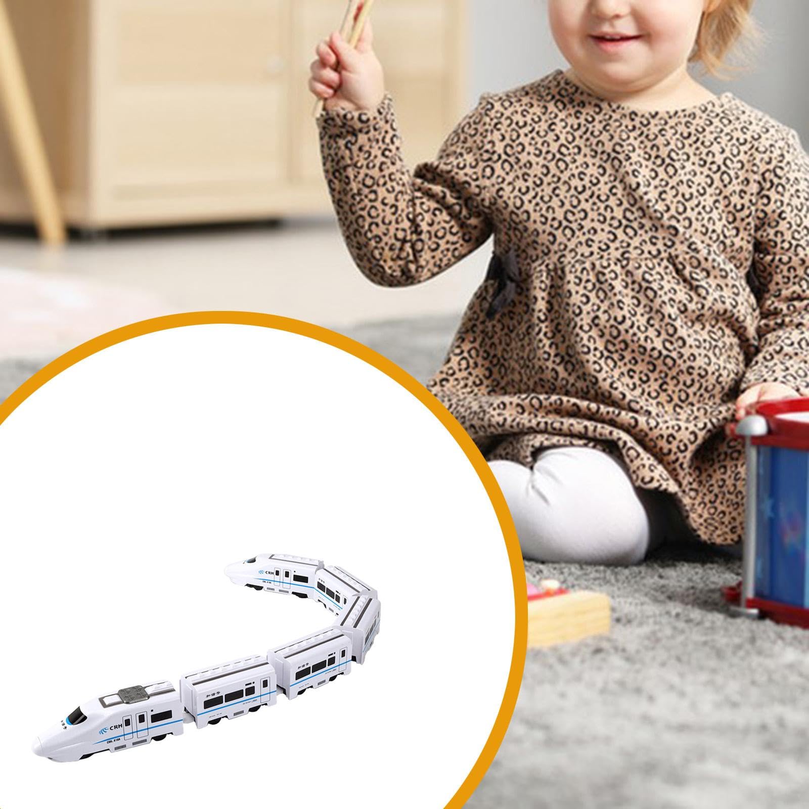 Trenino Elettrico Giocattolo Ad Alta velocità, Set Ferroviario per Bambini, Modello di Simulazione Ferroviaria, Playset in Materiale PP per L'inte, 6 carrozze