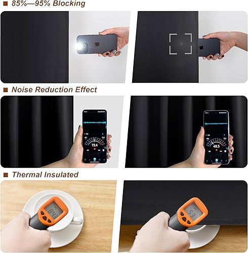 Miniatura 5 de DWCN Cortinas opacas de 84 pulgadas de largo para dormitorio, pestaña trasera y bolsillo para barra, con aislamiento térmico, bloqueo de luz,