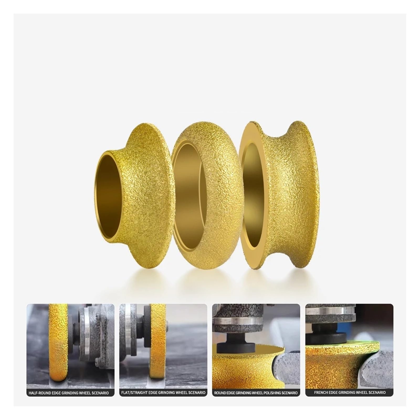 Schleifscheibe für Kantenprofile 1 STÜCK Gelötete Steinkantenschleifscheibe Diamant Römisches Rad Schleifscheibe Fliesen Marmor Nuten und Kantenschleifwerkzeuge(Circular Edge 20mm)