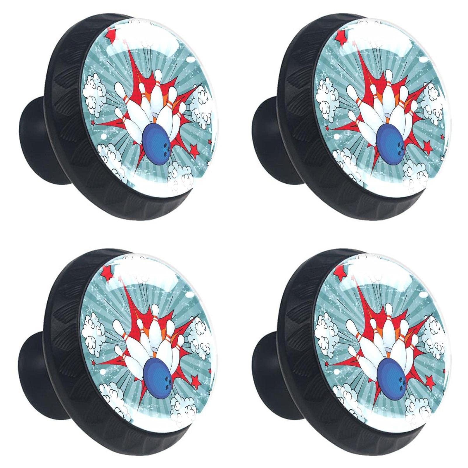 Boutons de tiroir pop art en verre coloré avec reflets lumineux pour style rétro