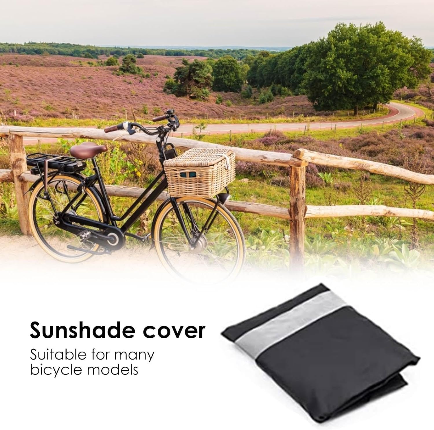 Waterproof Basket Liner, Bikes Basket Liner, Waterproof Rain Cover Fits Most Bicycle Baskets, 210D Oxford Cloth Waterproof Rain Cover for Bicycle Basket (Not Including Basket), Black