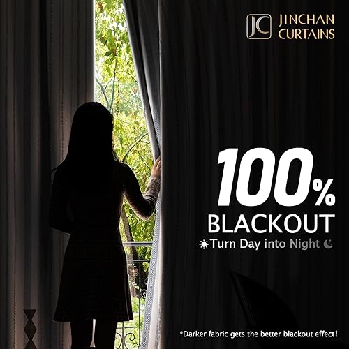 Miniatura 3 de jinchan Cortinas opacas de 84 pulgadas de largo para dormitorio, cortinas aislantes bohemias con estampado geométrico azul en beige con pestaña