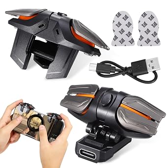 UKCOCO Mobile Gaming Triggers - Cell Phone Game Controller with Aim FireTriggers with 2 Pcs Gloves - Mobile Triggers for Games and ShooterGame1 Pair
