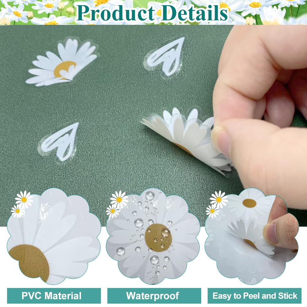 Daisy Adesivi Bici 2 Fogli Impermeabile Telaio Bicicletta Fiore Decorativo