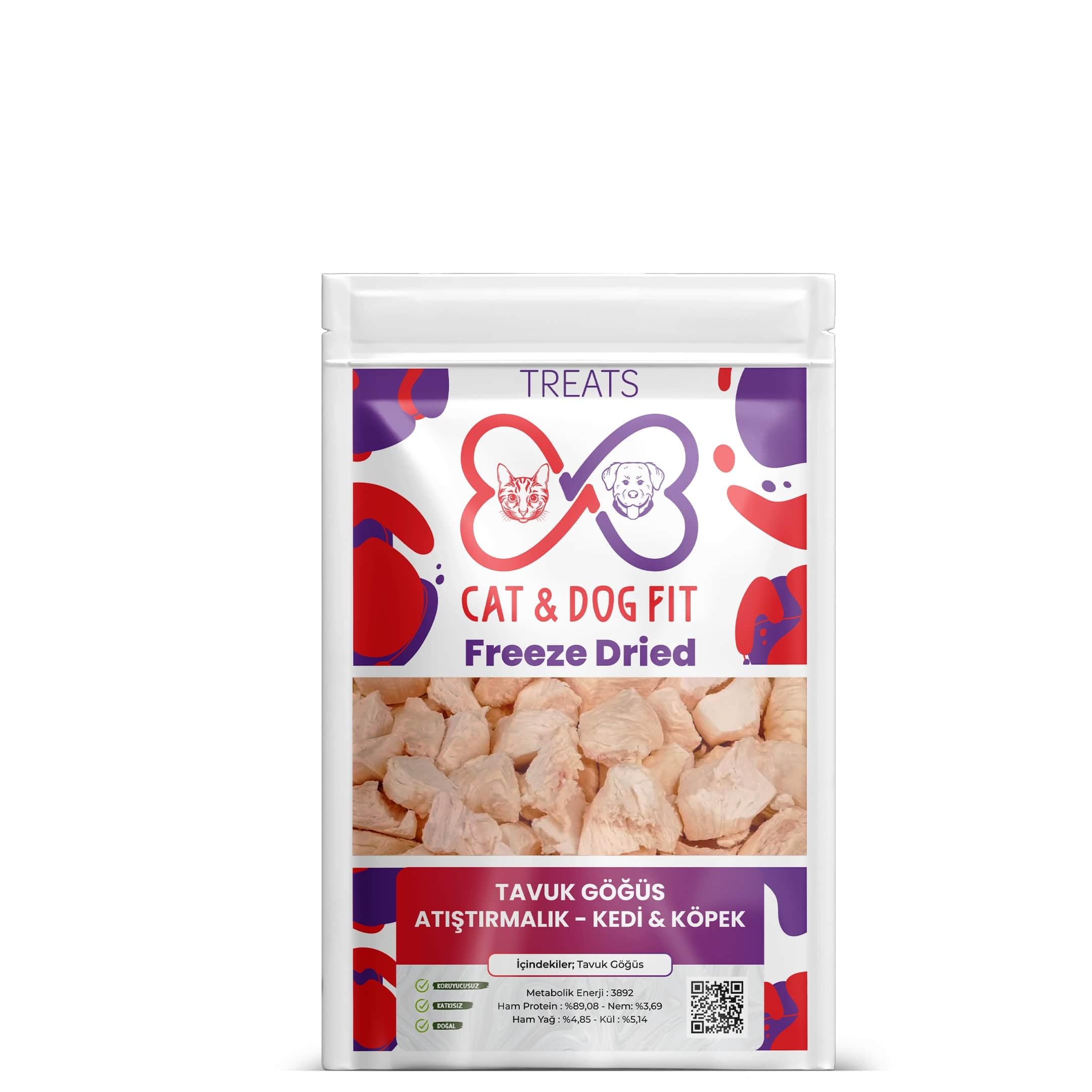 Freeze-Dried Tavuk Göğsü Köpek Atıştırmalık Mama%100 Doğal Katkısız Ödül Maması (1 Paket)