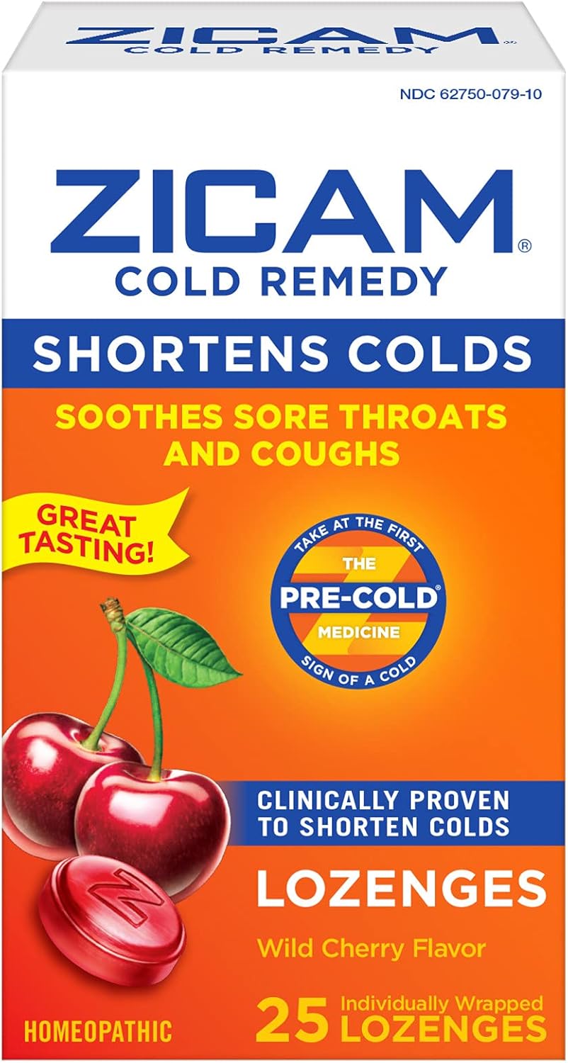 Buy Zicam Cold Remedy Zinc Lozenges, Wild Cherry Flavor, 25 Count (Pack