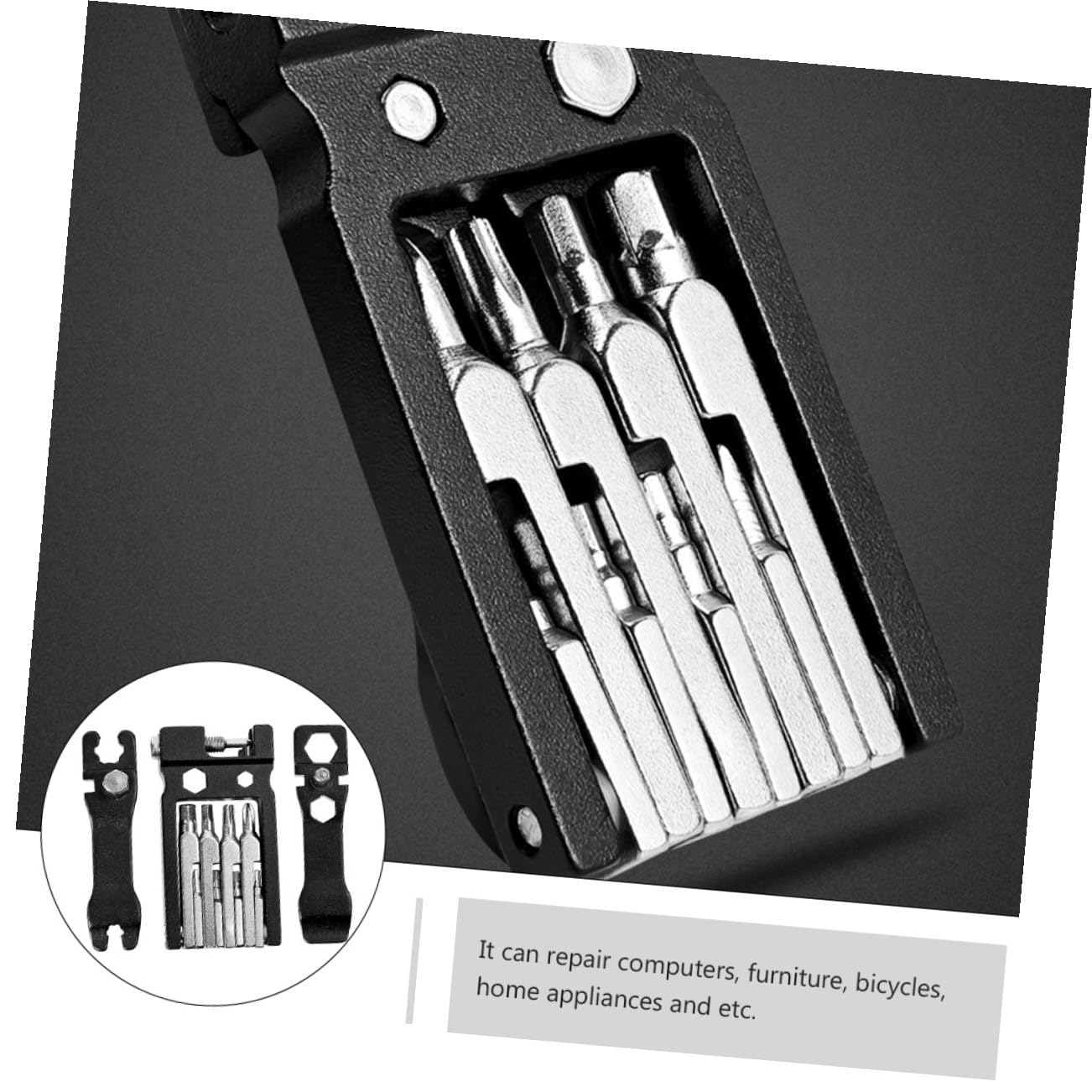 Toddmomy 2pezzi Strumento Multifunzionale Per Riparazioni Biciclette Kit Portatile Chiave e Cacciavite Carbonioso Facile Trasportare e Utilizzare