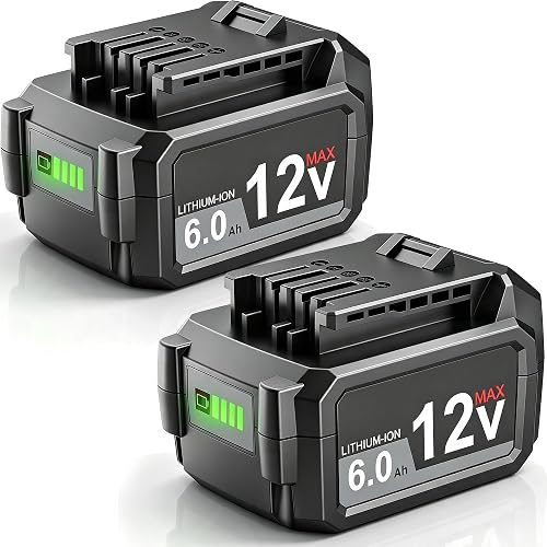 FSKE Upgraded 6000mAh Replacement for SKIL 12V Battery 2 Packs | Compatible with BY500100 BY500101 BY519801 BY5020A-00 92931 12 Volt Power Tools