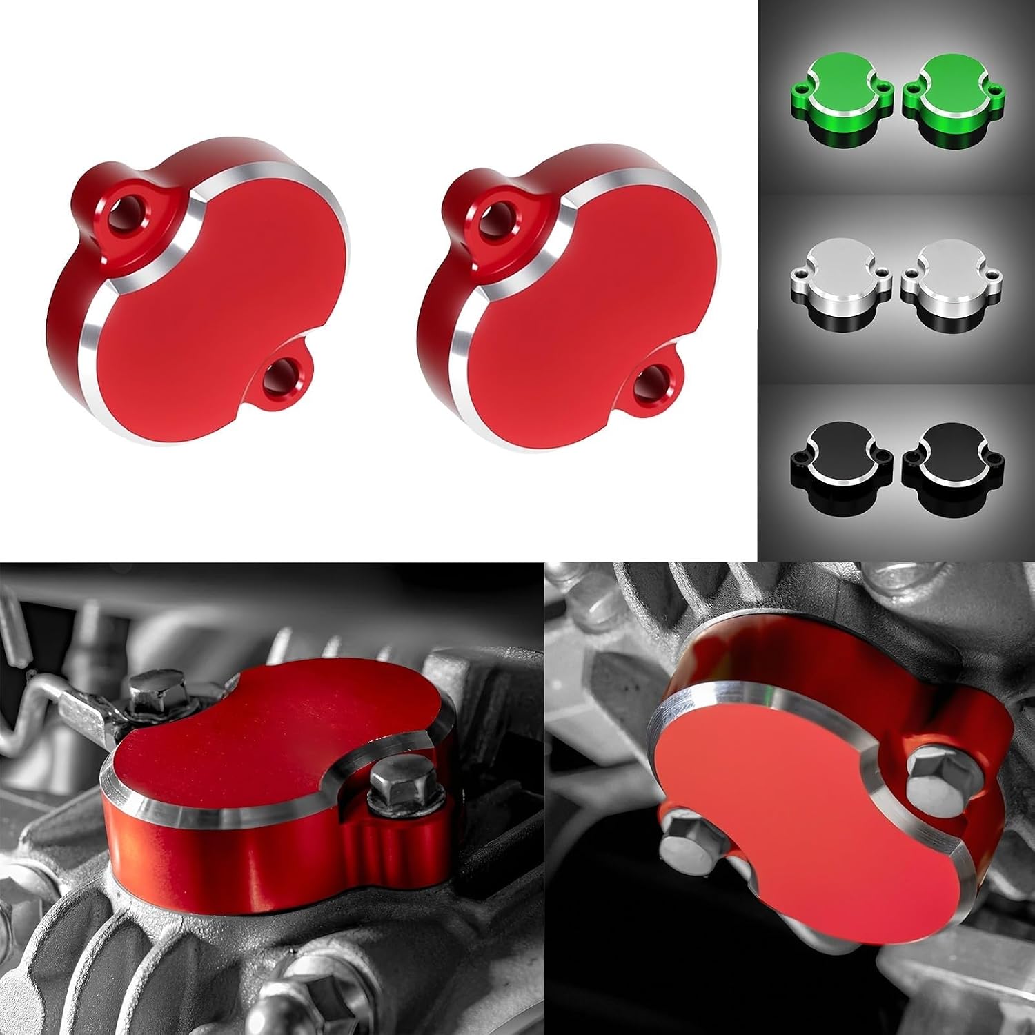 3D KLX110 Camshaft Valve Tappet Cover Accessories Compatible with KLX110 KLX110L KLX110R KLX140 KLX230 Z125 DR-Z110 YX 150cc 1P60FMJ YX160cc 1P60FMK Engine Valve Cap (Red)