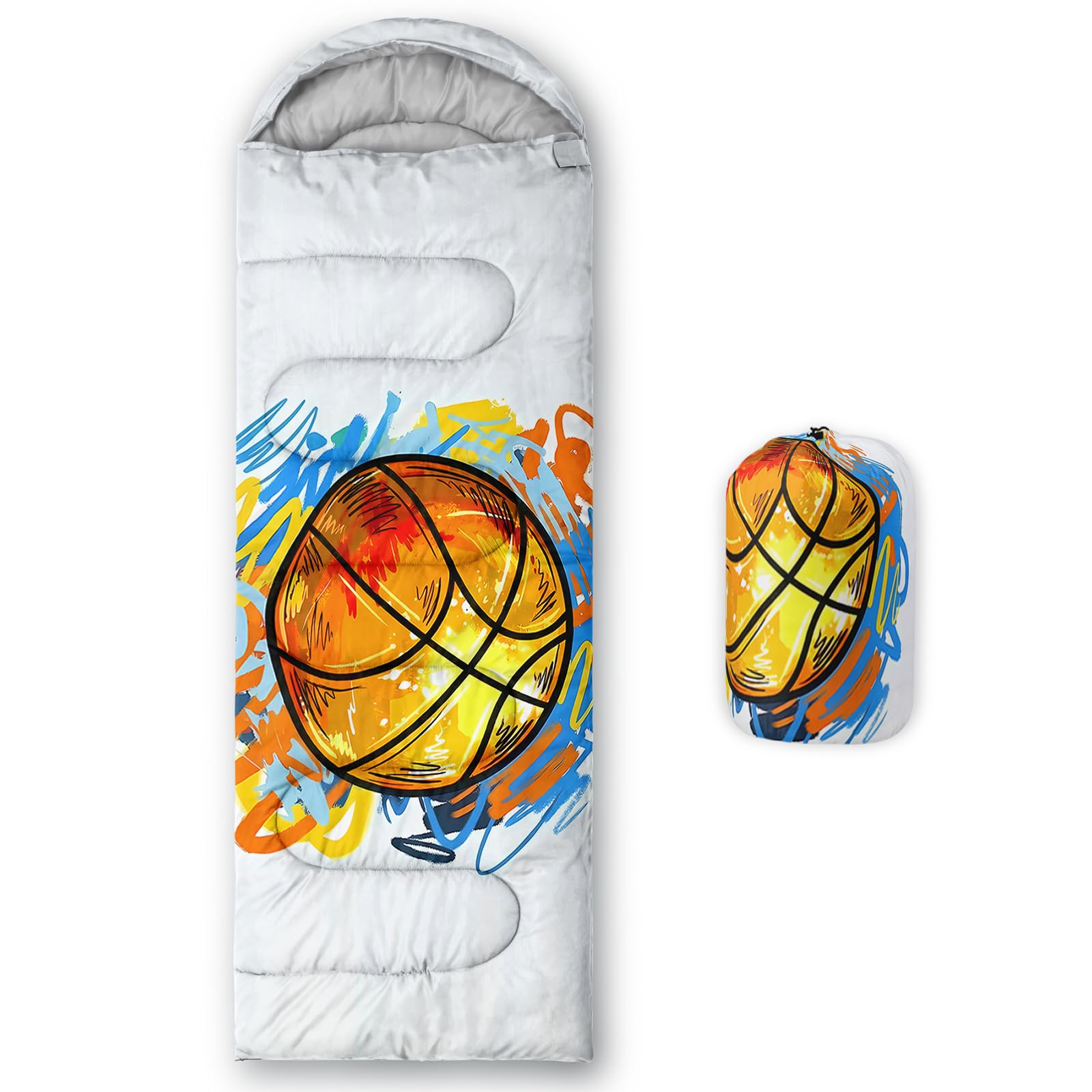 QOOMO Ball Flower Camping Sleeping Bags,3 Season Warm &amp; Cool Weather,Lightweight,Waterproof Sleeping Bags for Adults &amp; Kids,Traveling,and Outdoors,Camping Gear Equipment