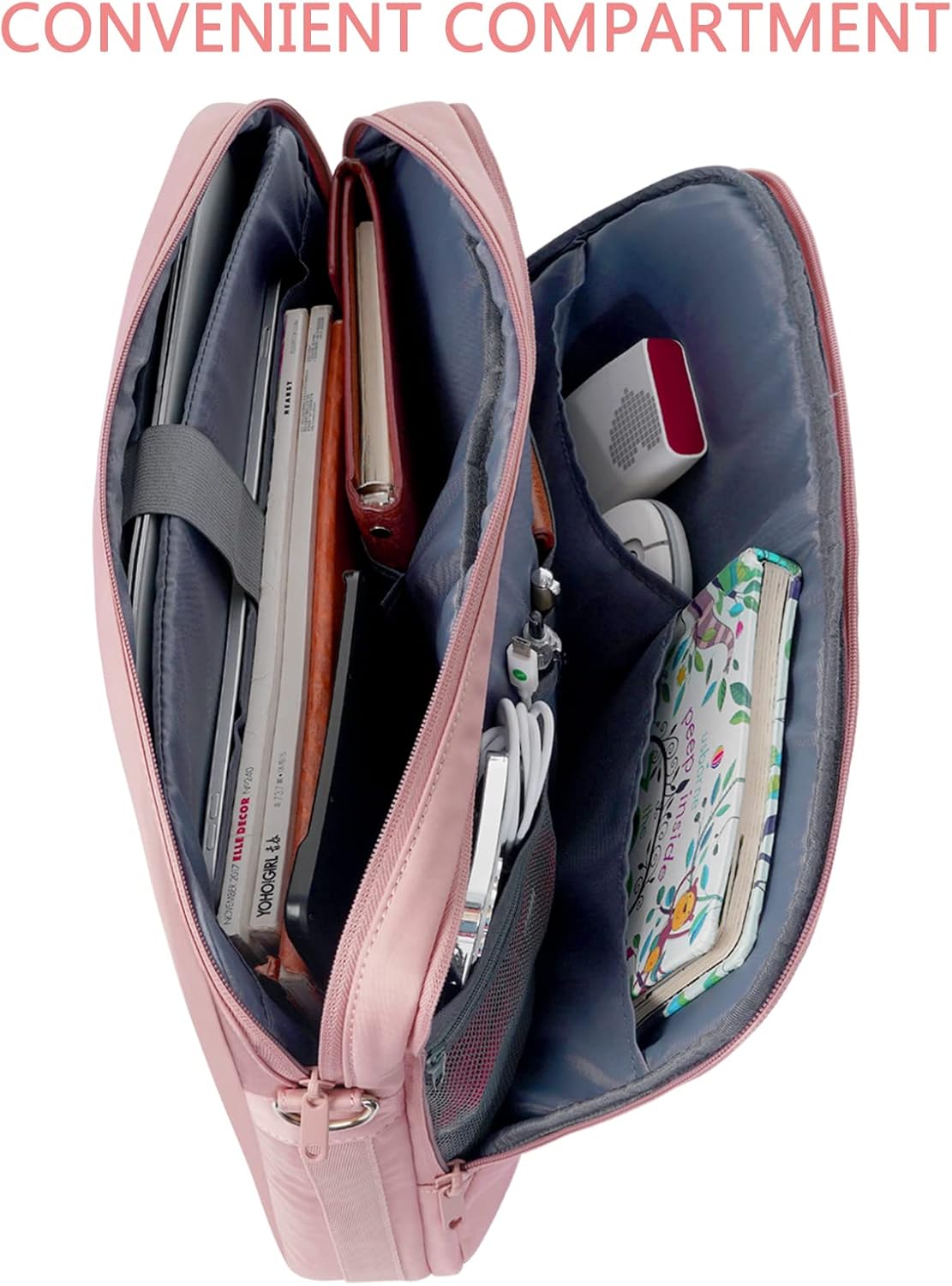 Laptop Bags 15.6 Inch for Women, Cute Water Resistant Computer Shoulder Bag for Business Office, Lightweight Work Briefcase Carrying Case Fits 15 inch Notebook, Pink : Electronics