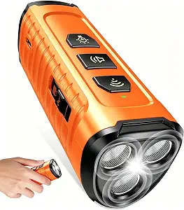 Cbersmg Ultrasonic Dog Bark Deterrent Device with 5 Modes, 50ft Range, Flashlight & Beep