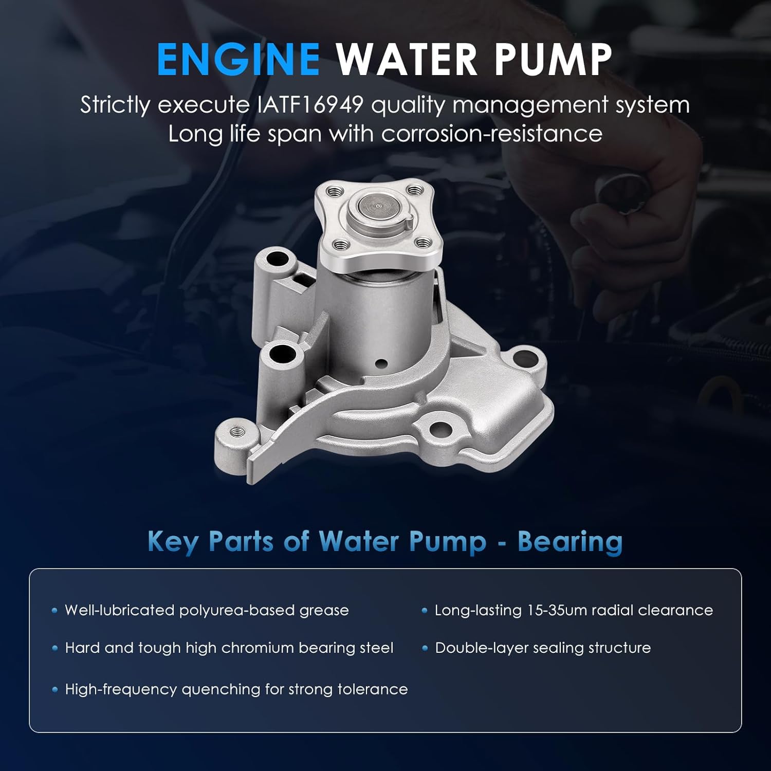 ECCPP Timing Belt Kit with Water Pump Compatible For Hyundai For Elantra Tiburon Tucson For Spectra Soul Spectra Spectra5 2006-2009 For Spectra For Sportage A026WP TS26284A WP9137