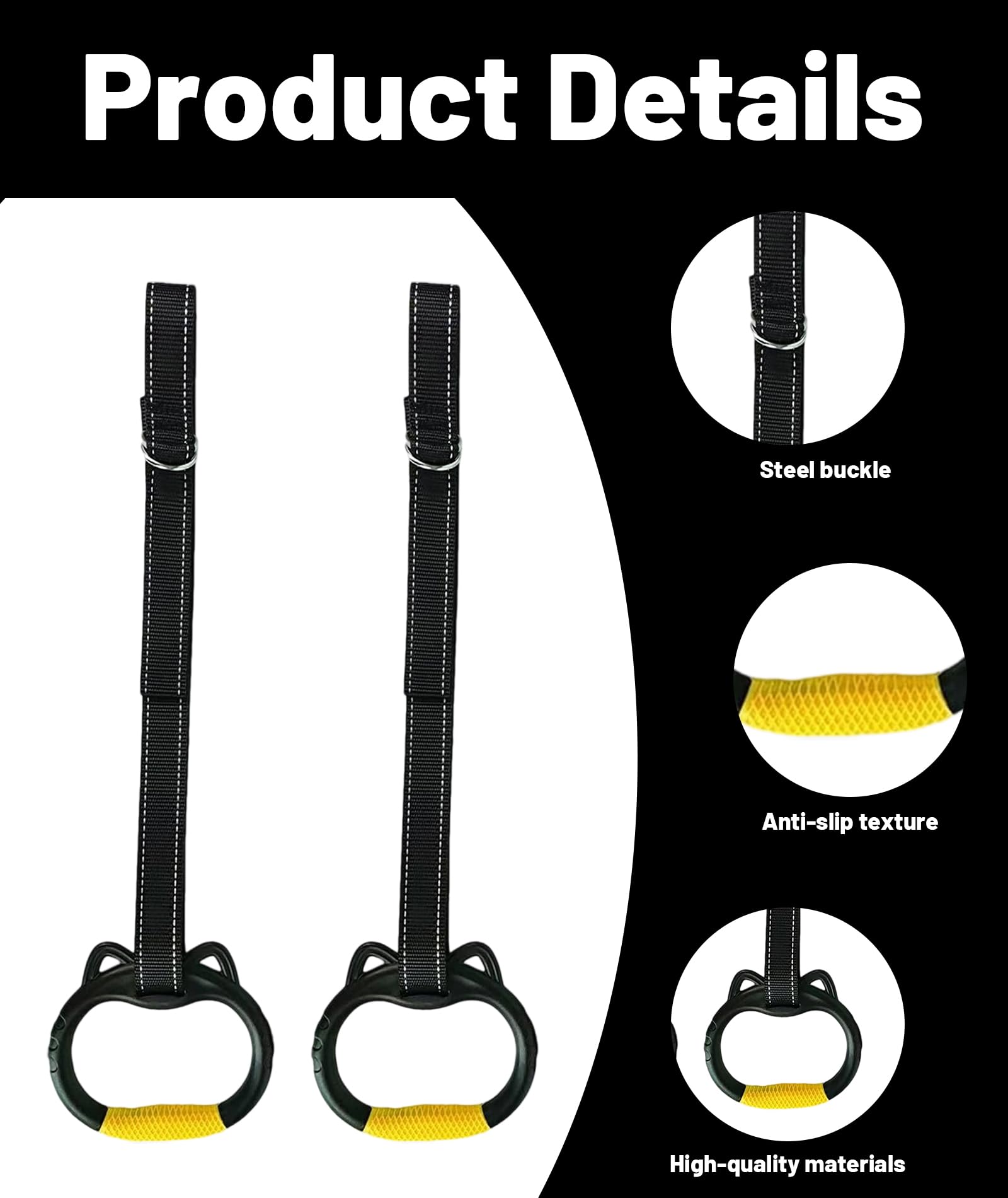 Gymnastic Rings for Kids, Gymnastics Equipment for Home Workouts, Adjustable Hanging Rings for Strength Training and Height Growth, 1 Piece 1
