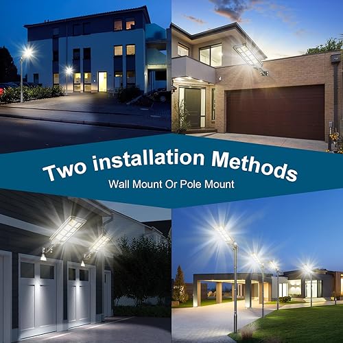 Miniatura 8 de Farolas solares impermeables para exteriores, 9000 W 1152 LED de alto brillo, luces solares de estacionamiento del atardecer al amanecer, sensor de