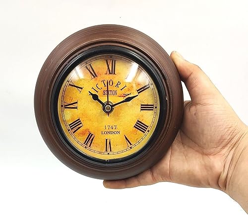 Miniatura 1 de Qarzun Reloj de pared de madera de tamaño pequeño, perfecto para sala de estudio, reloj de regalo de oficina