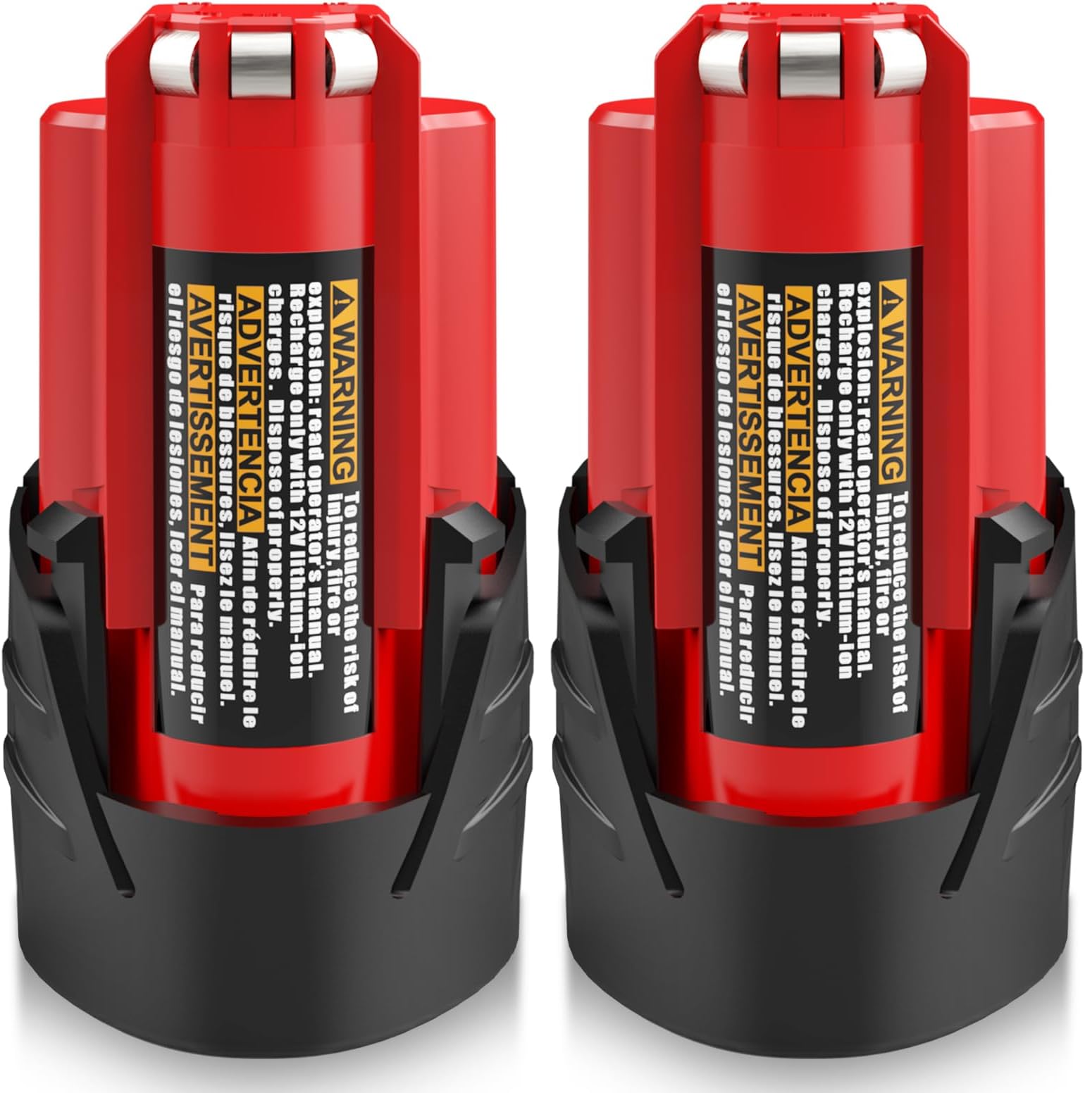 2 Packs 3.0Ah 12 Volt 48-11-2420 Battery Replacment for Milwaukee 12V Battery Lithium 48-11-2401 48-11-2402 48-11-2420 48-11-2440 48-11-2460(Red)