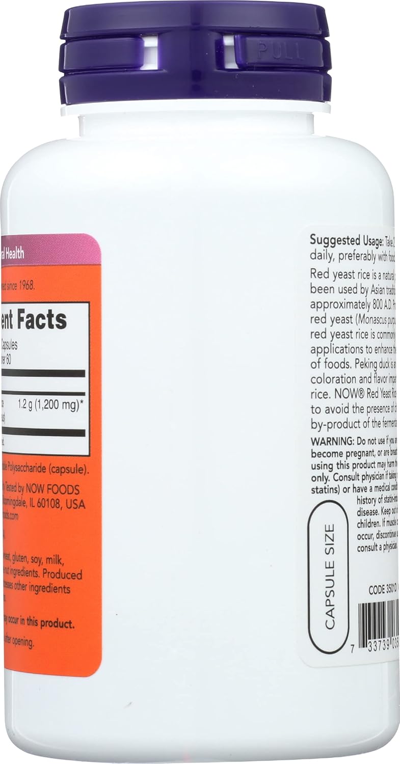 NOW FOODS SPO Red Yeast Rice 600mg, 120 CT