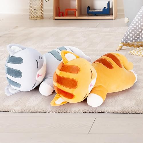 Miniatura 8 de Achwishap Peluche de gato, almohada de felpa de gato, almohada suave de peluche kawaii para abrazar, lindos juguetes de peluche para niños y