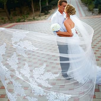 Acenail Black Lace Veil Brides Wedding Veils Long Cathedral Veil with Comb Mourning Funeral Corpse Halloween Costume Veils