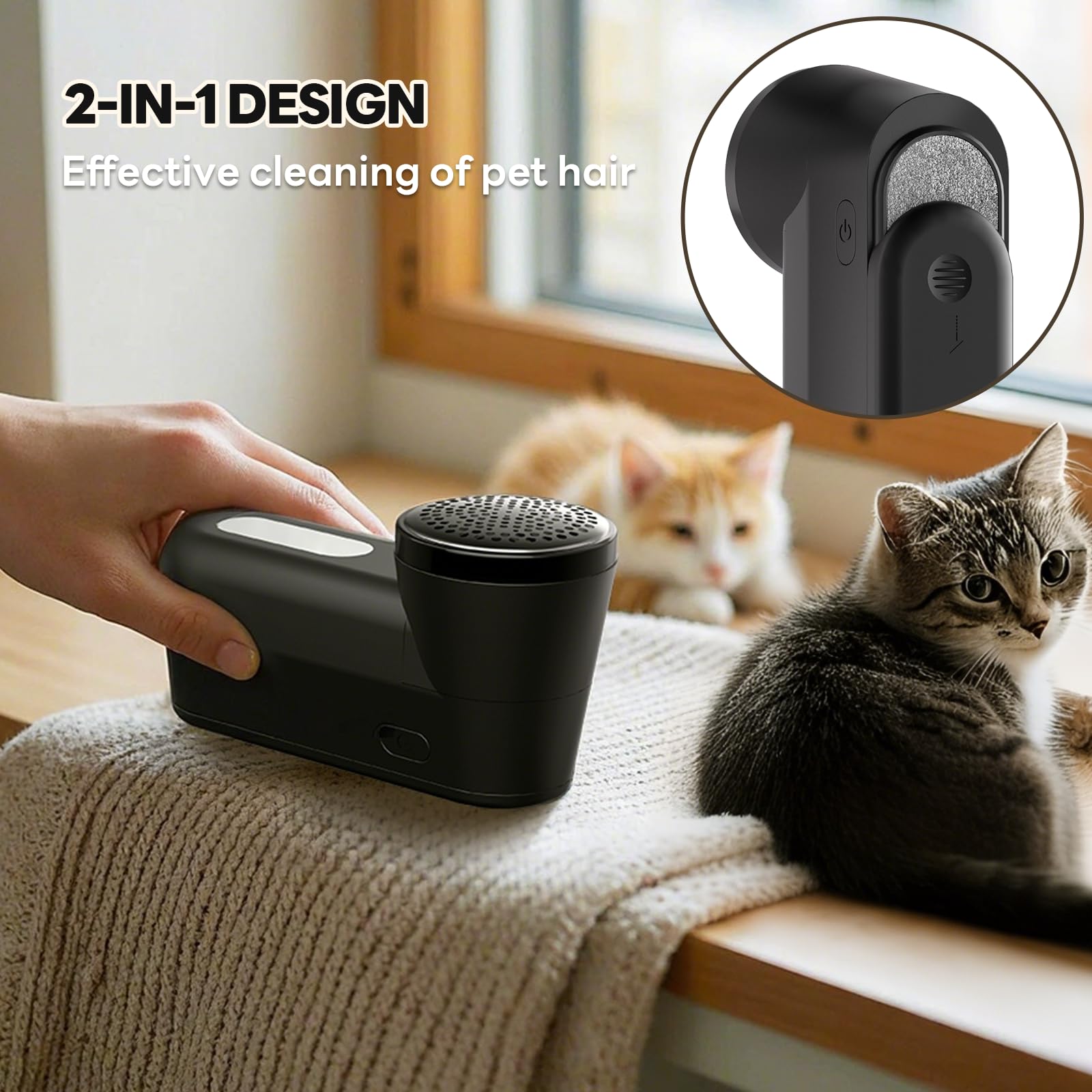 Removedor de pelusas para ropa, recargable, afeitadora eléctrica de 2 velocidades con cepillo para suéter y muebles, quitar pelusas, bolas de pelusa, píldoras, bolitas