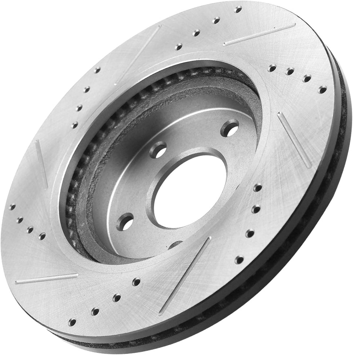 Front Brake Rotors and Pads for 2006-2018 Toyota Rav4, 2012-2017 Toyota Prius V, 2008-2015 Scion xB, 2010-2012 Lexus HS250H Drilled and Slotted E-Coating Disc Brake Rotors Ceramic Brakes Pads