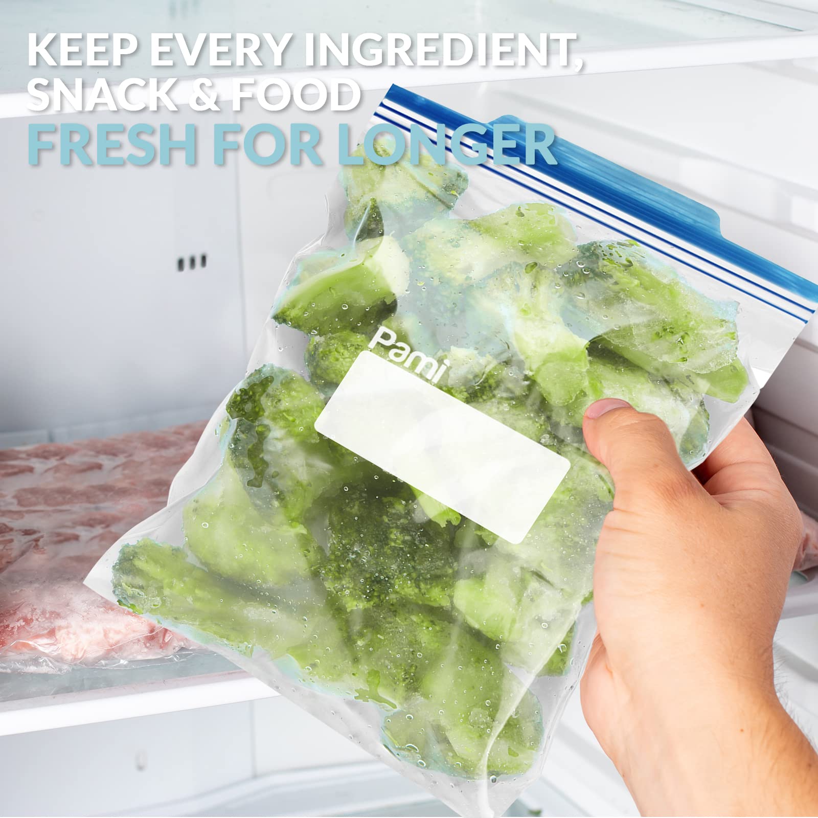 Amazon.com: PAMI 60 Ct Reusable Leakproof Gallon Slider Freezer