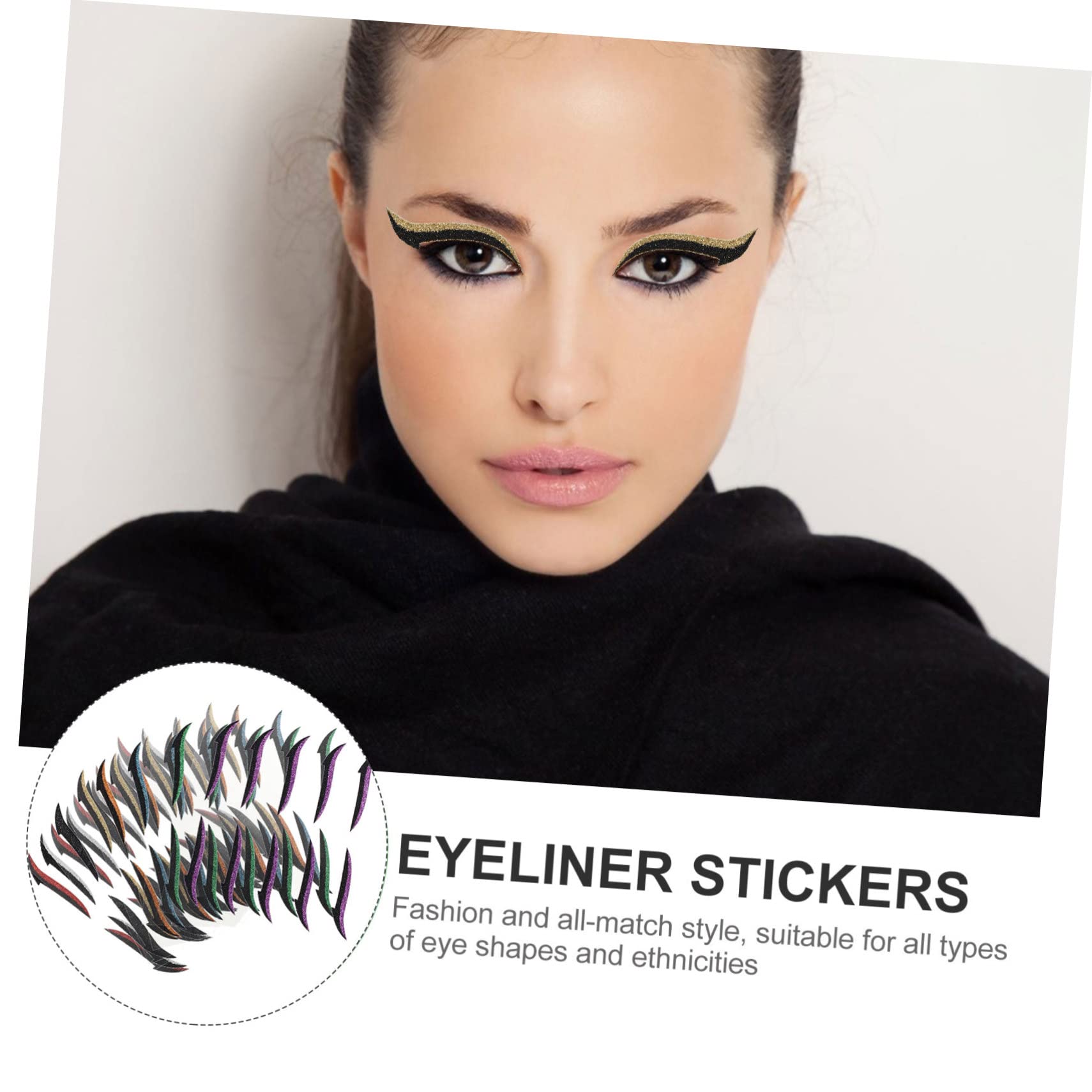 Didiseaon Lot De 5 Bandes Invisibles Pour Le Contour Des Yeux Pochoirs Pour Eye-liner Autocollants De Maquillage Pour Les Yeux Réutilisables 40 Paires X 5