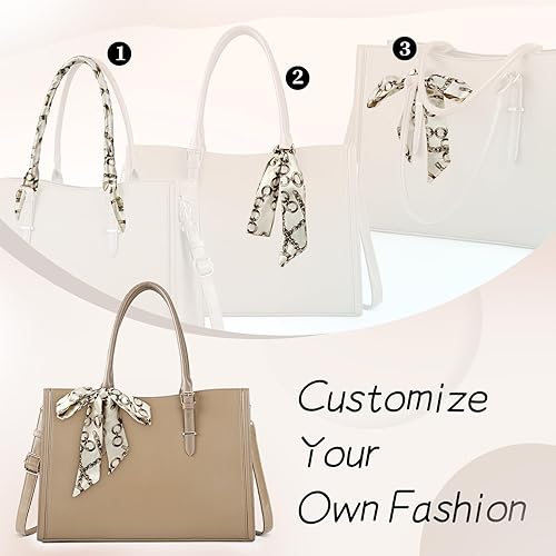 Miniatura 7 de Bolsa para laptop para mujer de 15.6 pulgadas, impermeable, para laptop, bolsa de trabajo de cuero para oficina, viaje, bolsa de hombro, color