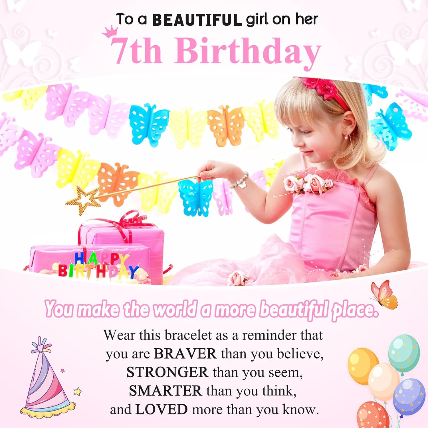 UNGENT THEM 6-16 Year Old Girls Birthday Butterfly Gifts, Butterfly Natural Stone Bracelet for Daughter Granddaughter Niece - Image 3