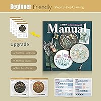 Vista 5 de ETSPIL Kit de bordado para adultos y adolescentes, paquete de 4 muestrarios florales, 2 aros ajustables, tela preimpresa, 17 hilos vibrantes, 16