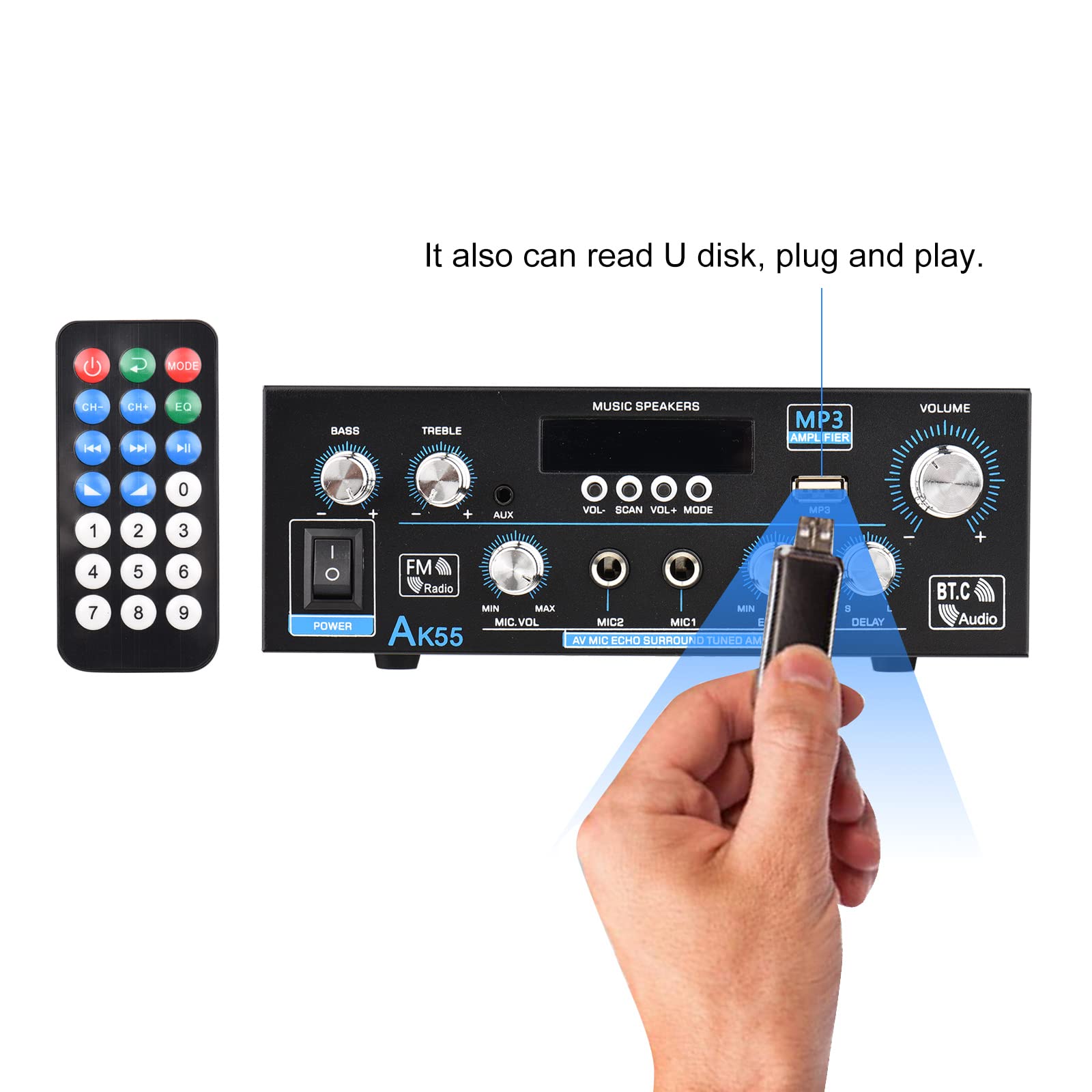 Amazon.co.jp: XUYUE オーディオパワーアンプ、AK-55オーディオ