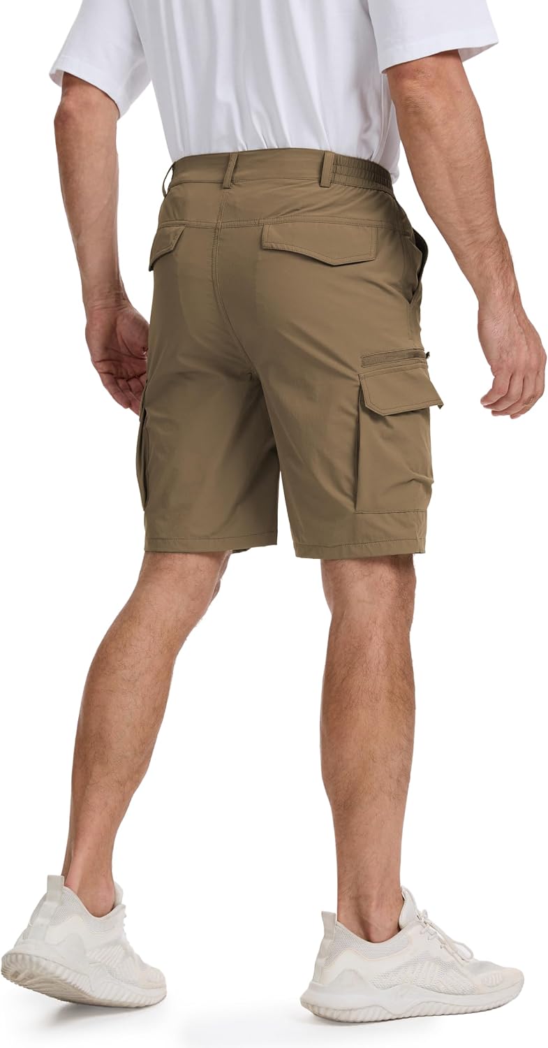 NATUVENIX Hiking Shorts Men Water Resistant Fishing Shorts for Men Quick Dry Work Shorts with 7 Pockets for Outdoor