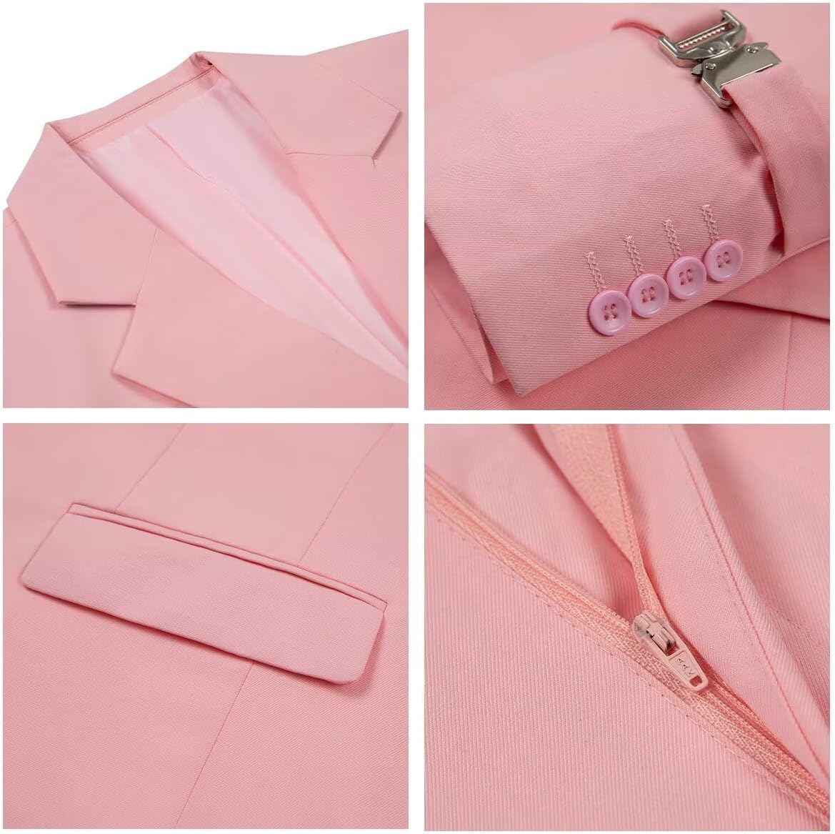 Mens Suit 2 Piece Slim Fit Suit for Wedding Tuxedo with Metal Clasp for Business Prom Party