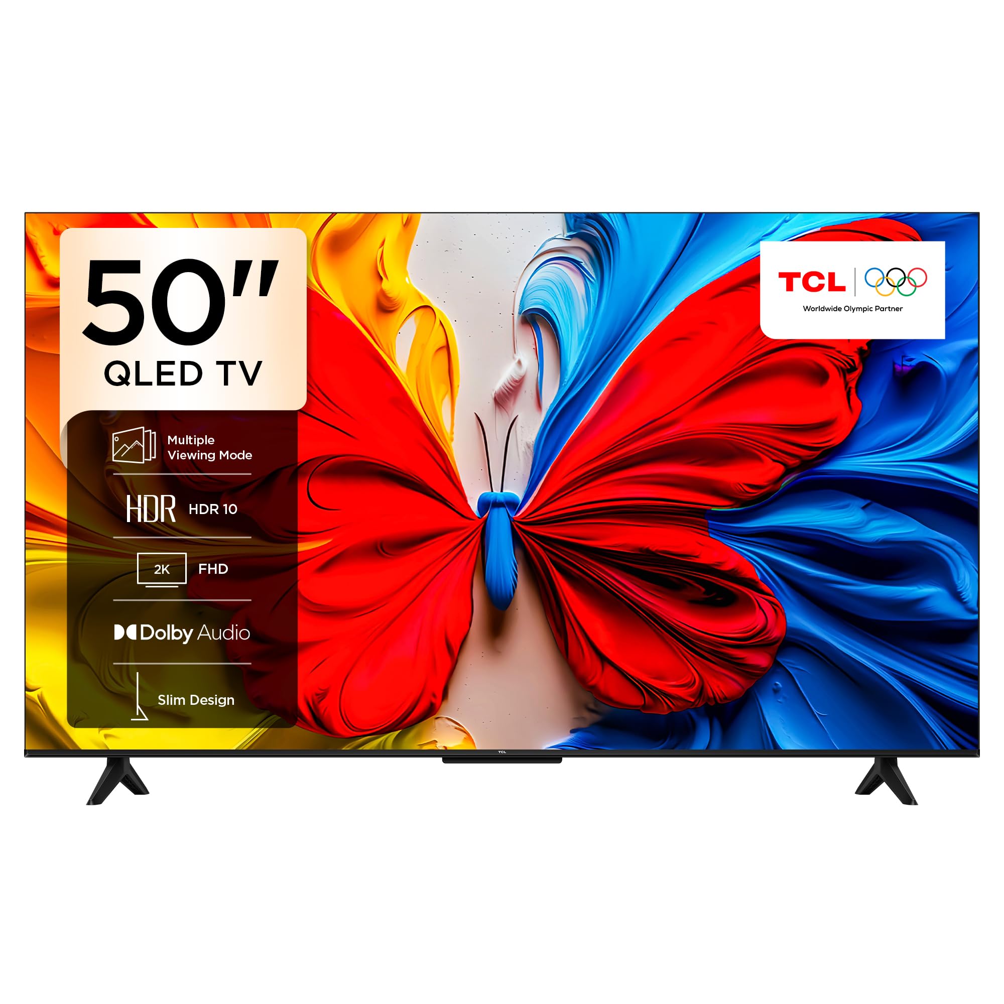 TCL 50S5K Television 50 Inch Smart TV QLED HDR 10 Google TV, Dolby Audio, Game Mode, Multiple Eye Care with Slim Design (2025 Model) 50 Inches QLED 60Hz 4K S5K Series