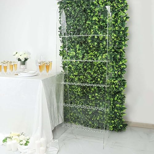 Miniatura 8 de TABLECLOTHSFACTORY Estante acrílico transparente de 5 niveles para copas de vino, soporte de pared para flauta de champán