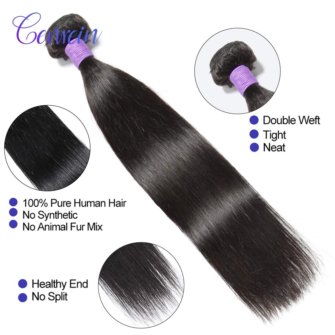 Peruvian Virgin Hair Straight 3 Bundles with Closure -(14 16 18+12inch) Free Part Lace Closure Silky Straight Human Hair Bundles With 4x4 Swiss Lace Closure Straight Human Hair Weaves