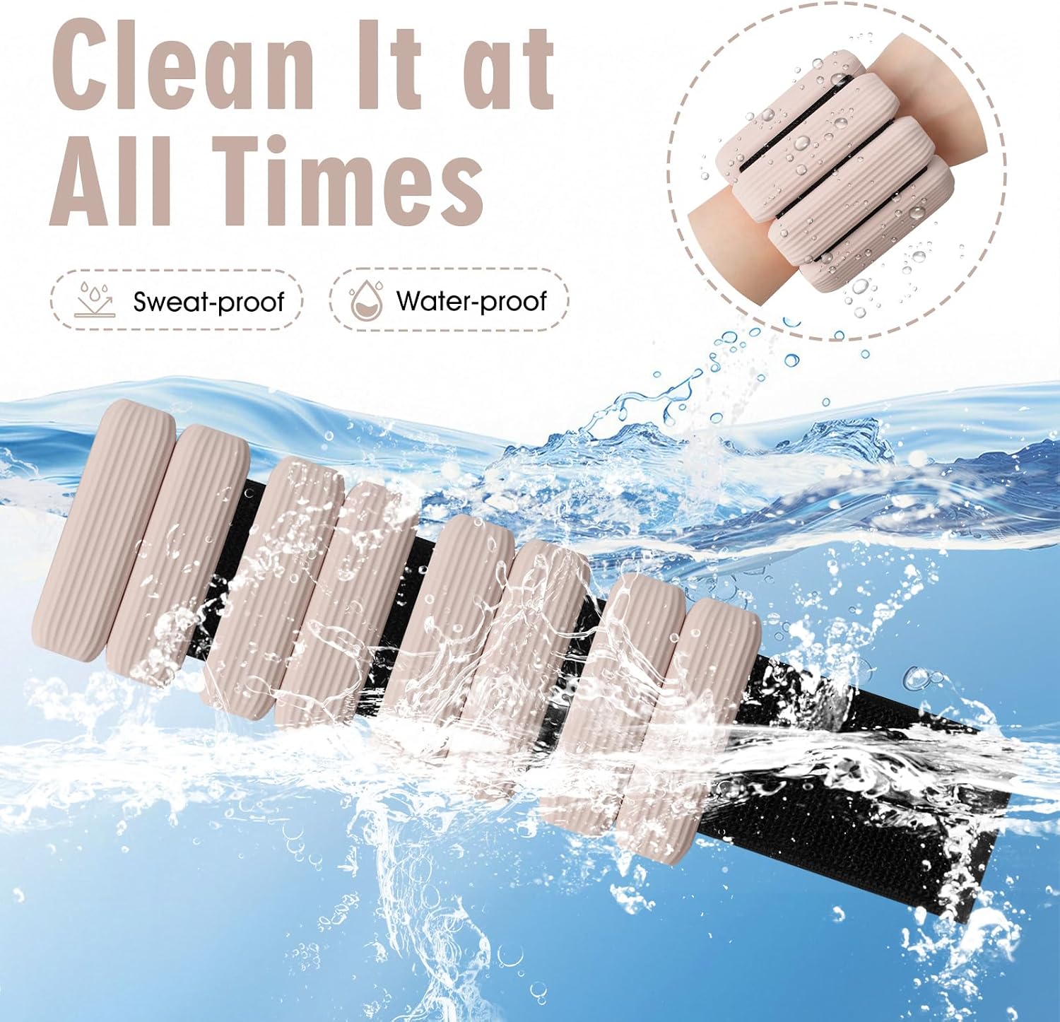 Wrist Weights Set of 2, Wearable Wrist Ankle Weights for Women & Men, Silicone Weighted Bangles Adjustable Arm and Leg Weights for Walking Yoga Pilates Running Dance Gym 2lb