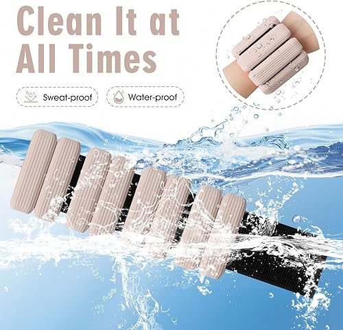 Miniatura 3 de Juego de 2 pesas para muñeca, pesas de tobillo y muñeca para mujeres y hombres, brazaletes con peso de silicona ajustables para brazos y piernas,