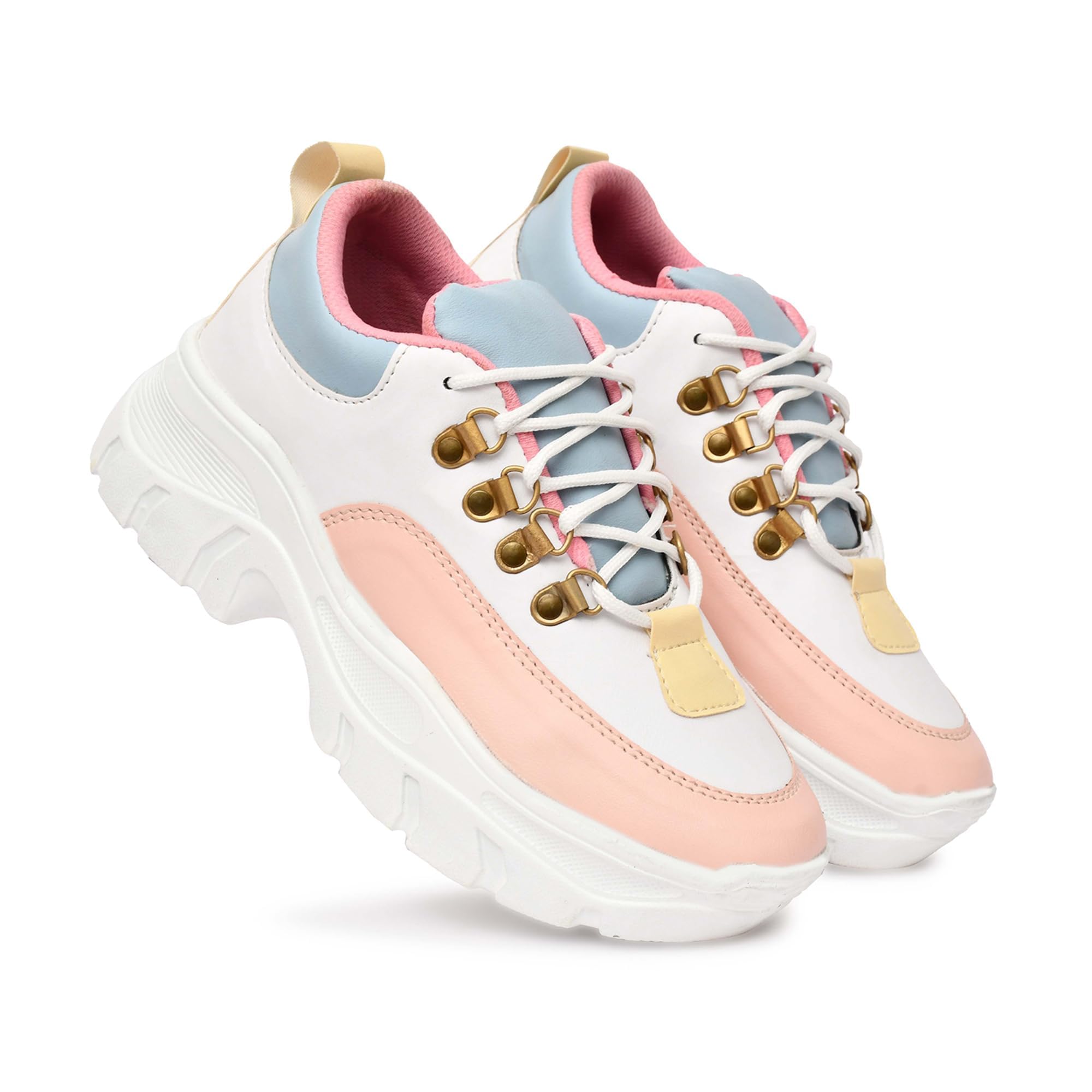 POSEWALK Womens Multicolor Casual Sneakers Shoes for Womens and Girls 07 (UK/India)(D Sneaker Pink) (B0DH3K3NG7) Amazon Price History, Amazon Price Tracker
