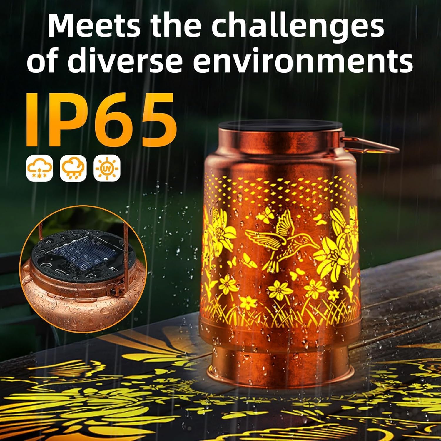 Solar Lanterns Outdoor Waterproof 2 Pack, Hummingbird Garden Decor Hanging Solar Lights for Yard, Patio, Pathway