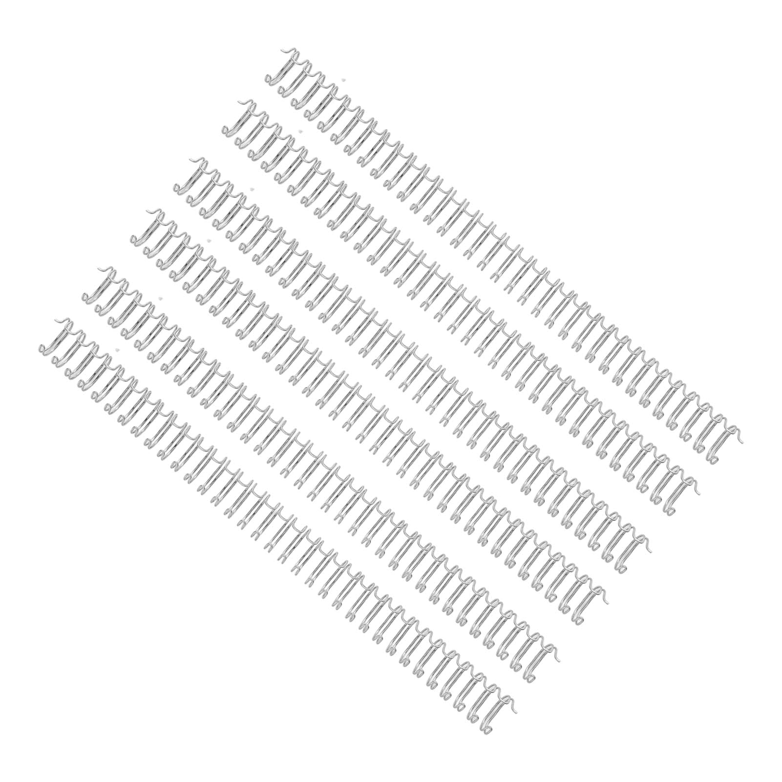 Spiralbindungsspulen, Doppeldraht-Binderücken, 34 Schlaufen, Teilung 3:1, A4-Papier, 120 Blatt Kapazität, 14,3 mm Durchmesser, 100-teiliges Set zum Organisieren von Dokumenten, (Silber)