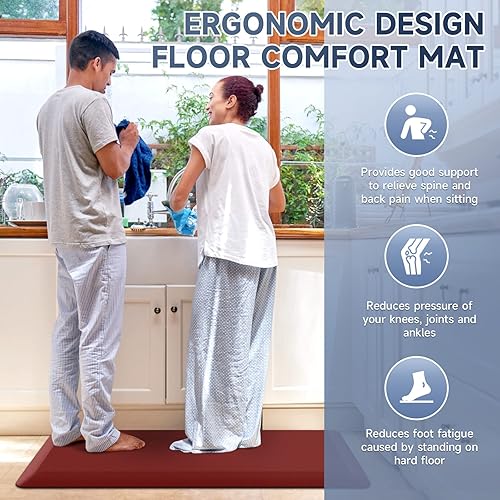 Miniatura 6 de StepRite Tapete de cocina antifatiga de 45 pulgadas de grosor, antideslizante, resistente a las manchas, impermeable, tapete de escritorio para