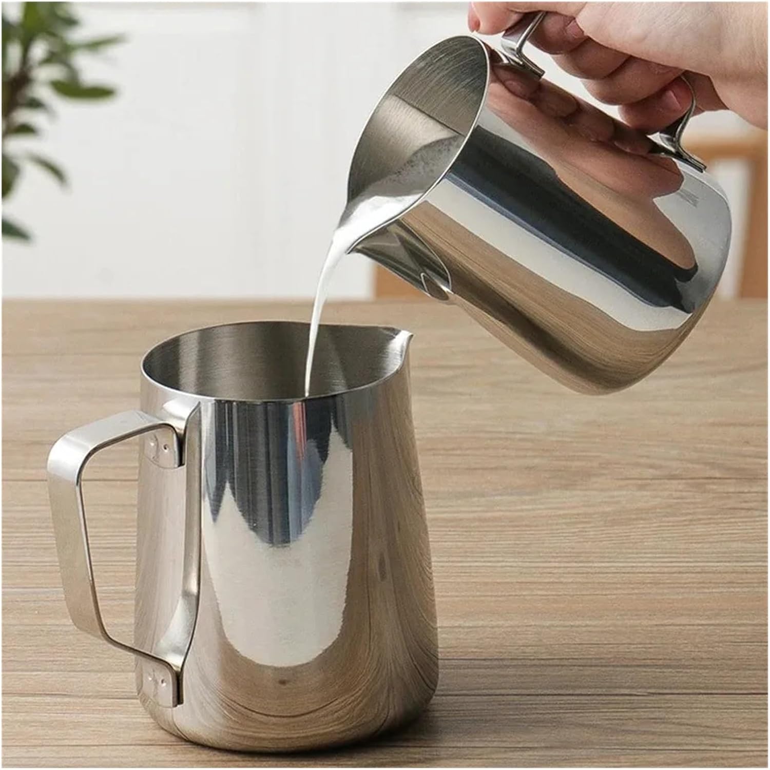150/350/600ml Coffee Milk Frothing Jug Latte Art Frother Pitcher Stainless Steel Measurement Pot Accessorie(600ML)