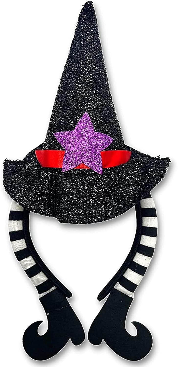 2023 Halloween Witch Hat Headband with Legs, Glittery Witch Costume Accessories for Women, One Size Fits Most : Clothing, Shoes & Jewelry