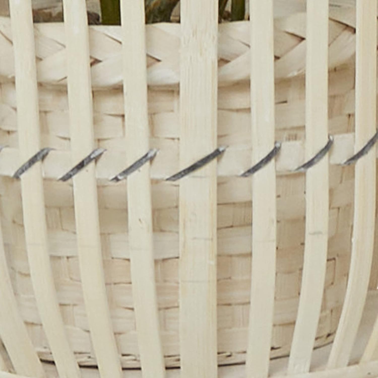 Deco 79 Bamboo Wood Handmade Indoor Planter Large Planter Pot, Set of 3 Planters 26", 23", 20"H, White