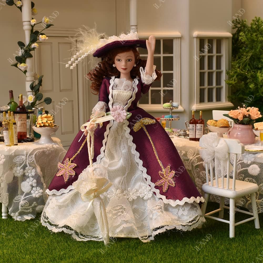 iland Dollhouse People 1/12 Scale, Victorian Dollhouse Nobleman & Lady (Victorian Noble 4pcs)