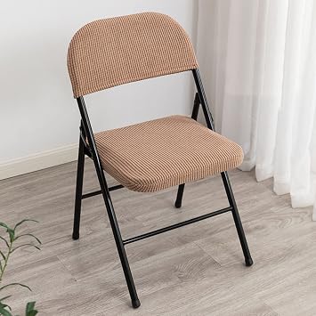 4PCS Stretch Folding Chair Slipcovers, Dining Room Chair Slipcovers Seat Covers for Kitchen Chair Covers-Coffee||Chair Cover