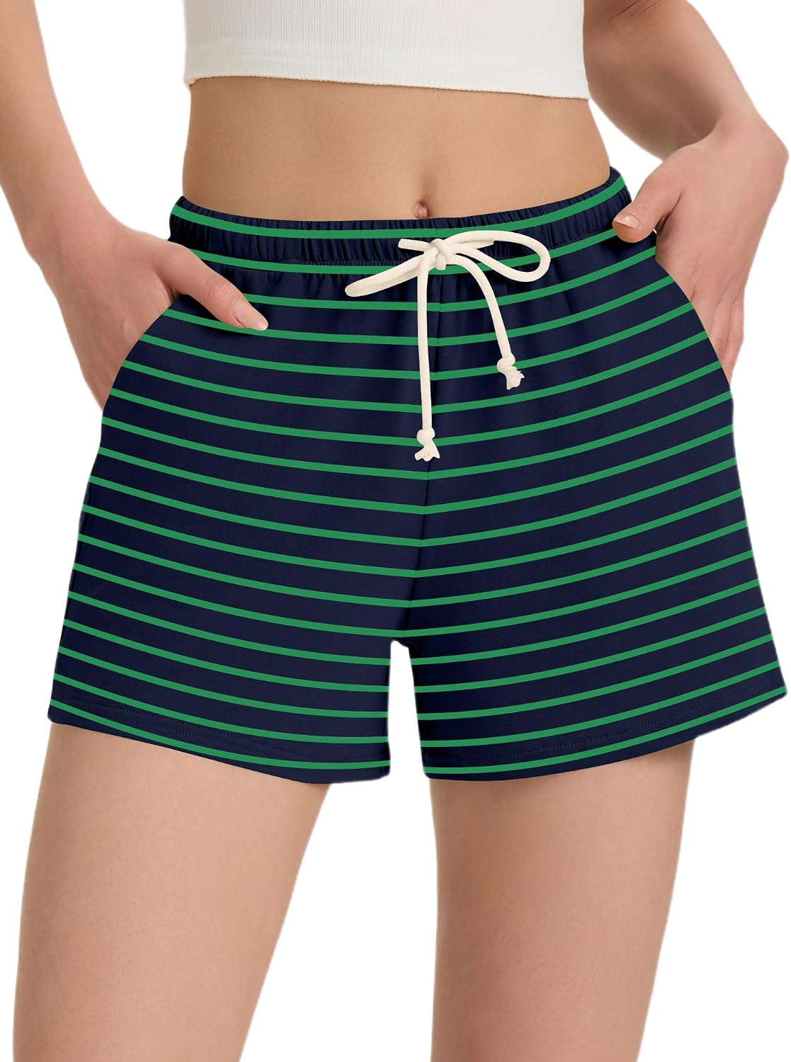 LUYAA Women's Casual Lounge Cotton Pajama Shorts Summer Drawstring Comfy Elastic Waist Sweat Shorts with Pockets 2026